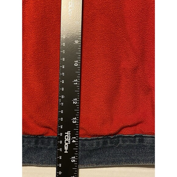 Jean Denim Jacket Boys M 5/6 LEE Pipes Hooded Fleece Lined Warm Coat Patches Y2K - Picture 5 of 16